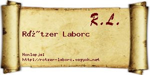 Rötzer Laborc névjegykártya